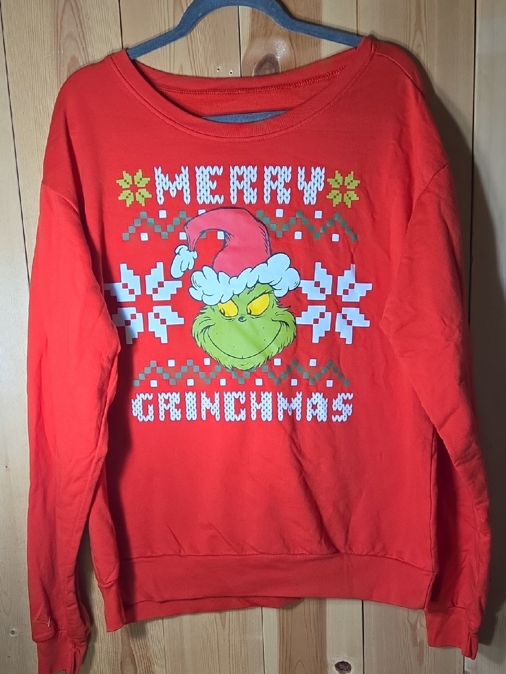Merry Grinchmas Red Holiday Sweatshirt